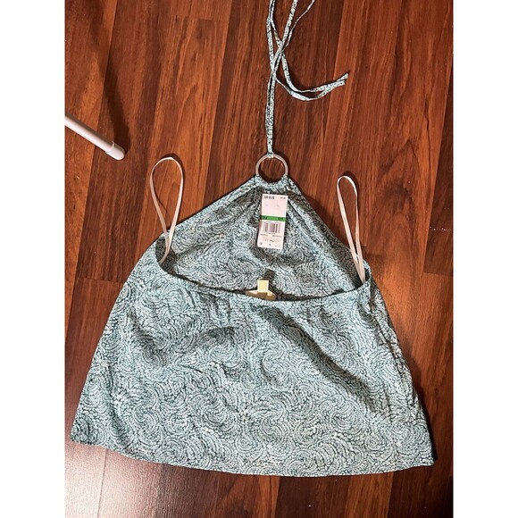 Michael Michael Kors Women's Size Petite Large Turquoise Printed Halter Top NWT - Picture 4 of 6